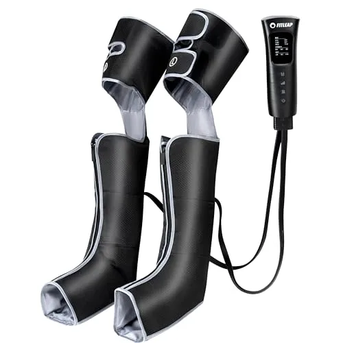 Fitleap Venen Massagegerät, Kompressionsmassage für Oberschenkel, Waden und Fuß, Beinmassagegerät mit 6 Modi, 3 Intensitätsstufen & 2 Wärmestufen, unterstützt bei Beinschmerzen und Lipödem