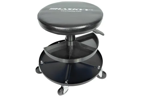 Höhenverstellbarer Werkstatthocker, Schwarz in schwarz von HASKYY