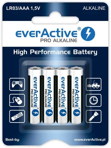 Produktbild Alkalibatterien AAA / LR03 everActive Pro