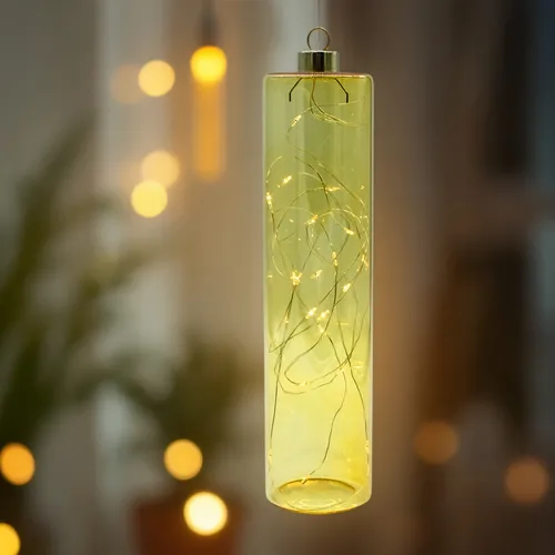 Glas Hänge Lampe 24 x 6 cm in gelb von Spetebo