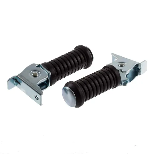 SET Soziusfußrasten links und rechts schwarz und glatt - verzinkt - SIMSON