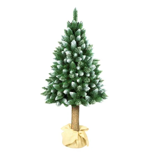 Damich Diamond Künstlicher Tannenbaum 160cm mit Naturstamm - Künstlicher Weihnachtsbaum mit Schnee-Effekt, der immer frisch aussieht und eine festliche Atmosphäre schafft. Ideal für die Weihnachtsdekoration in Ihrem Zuhause.