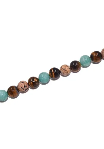 Firetti Collier mit Tigerauge und Amazonit in blau von Firetti