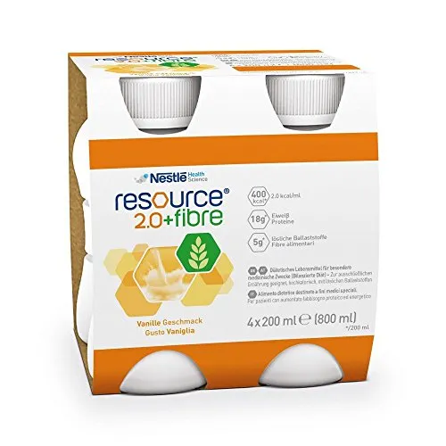 Nestle Trinknahrung Resource 2.0 Fibre 4x 200ml, Vanille