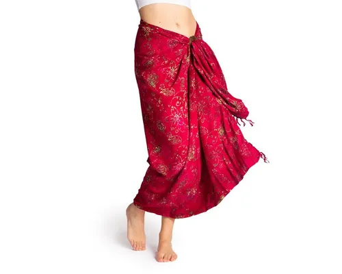PANASIAM Sarong B504 red flower, L in rot von PANASIAM