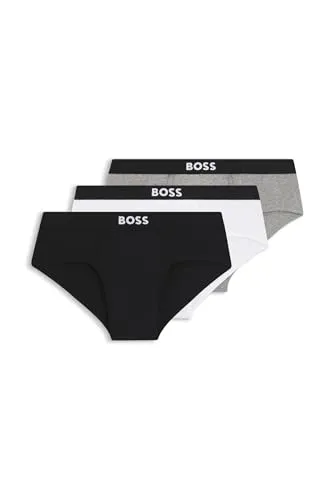 BOSS HipBr 3P Icon Sandalen - Niedrige Bundhöhe aus komfortablem Baumwoll-Jersey mit Elasthan-Anteil für optimalen Tragekomfort und tief sitzenden Bund mit kontrastfarbenem Logo.