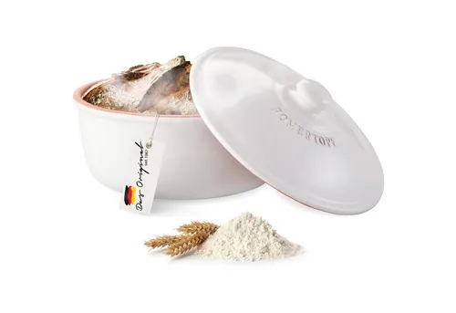 Römertopf Brotbacktopf rund, weiß MEDI