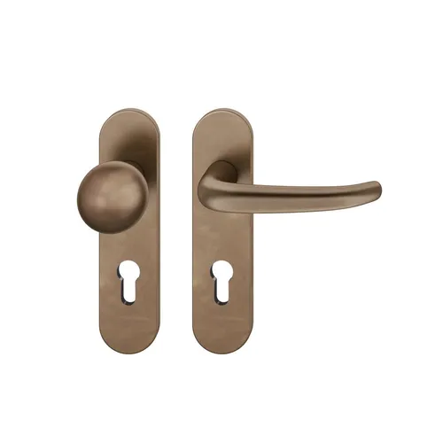 FSB Wechselgarnitur 12 1023, Kurzschild, oval, Profilzylinder gelocht, Entfernung 72mm, Vierkant 8mm, DIN Links-Rechts, Türstärke 39