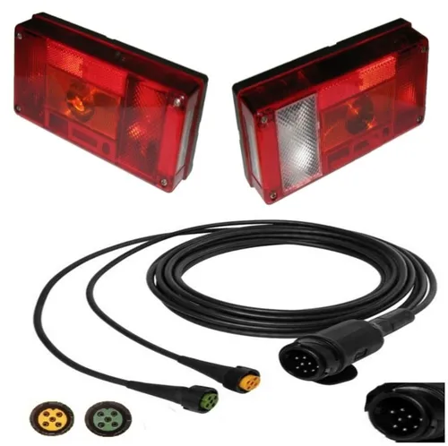 Aspöck Midipoint 1 - Leuchten Set mit 6,1m Kabelbaum - Hochwertiges 13-poliges Beleuchtungsset von Aspöck, ideal für zuverlässige Lichtverhältnisse im Fahrzeugbereich. Mit 12V Spannung für optimale Leistung.