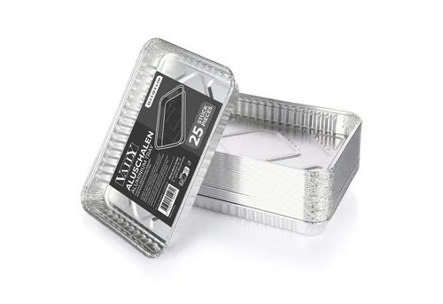 Vaily Tropfschale Alu Grillschalen Groß - Fettauffangschale - 32,5 x 23 cm, (25-St)