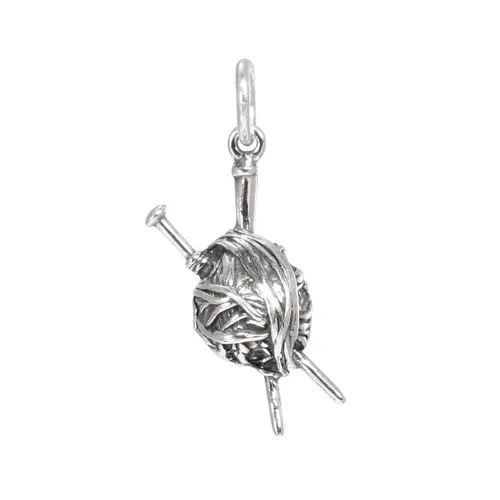 Sterling Silber Stricknadeln & Garn Charm Ohrhänger