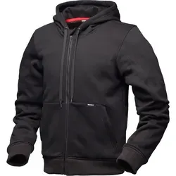 Modeka Jamey Hoodie schwarz Gr. XL - Motorradjacke aus kuscheligem Fleece mit DuPontTM KEVLAR® Verstärkungen, ideal für Sicherheit und Komfort beim Fahren. Mit praktischen Taschen und verstellbarer Kapuze.