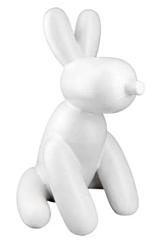 GILDE Deko Figur Ballon Hund Skulptur - Moderne Hündchen Statue in Matt Weiß - Statuen - Elegante Dekofigur eines Ballonhundes aus Keramik, ideal für verschiedene Einrichtungsstile und als Geschenk zu vielen Anlässen.