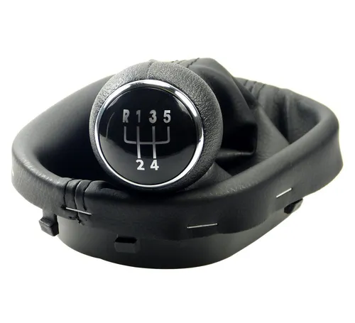 L & P Car Design Schalthebel Schaltsack Schaltknauf für VW Touran 1T1 1T2 1T3 + VW Caddy 2K III (Set, 1 St., Schaltknauf, Schaltsack, Rahmen, Befestigungsschelle), Plug&Play Montage