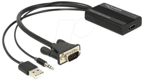 VGA Adapter Delock D-Sub15 +Audio -> HDMI A St/Bu