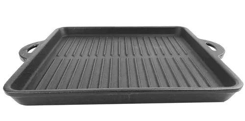 GARDINGER Grillplatte Guss Universal 22cm - Teile & Instandhaltung, ideale Grillplatte aus Gusseisen für einflammige Kocher mit geriffelter Oberfläche und praktischen Seitengriffen.