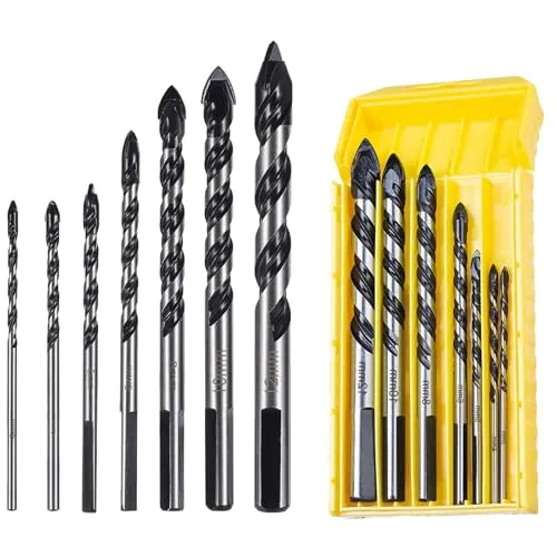 Stück Fliesenbohrer Glasbohrer Set, Fliesenbohrer Set für Porzellan, Keramik, Fliesen, Beton, Ziegelwand, Glas und Holz (3,4,5,6,8,10,12mm) 7