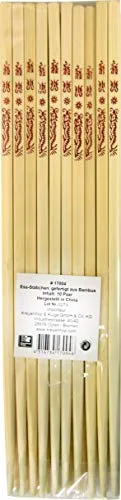 JADE TEMPLE Einweg Essstäbchen aus Bambus, 24 cm, mit asiatischer Verzierung, geschmacksneutral, 10 Paare pro Vorteilspackung, 24.5 x 14 x 6 cm, Braun