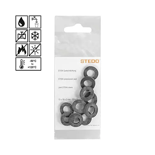 STEDO EPDM Dichtung, 10 x 18 x 3 mm (VE 10 Stück) - 933818