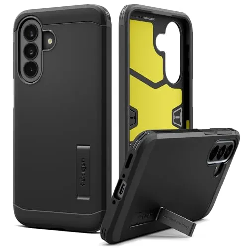 Spigen Tough Armor - Schwarz - Samsung Galaxy A37 5G - Robuste Schutzhülle Spigen Tough Armor für Samsung Galaxy A37 5G, bietet optimalen Dual-Layer-Schutz und integrierten Ständer. Ideal für den täglichen Gebrauch in der Kategorie Mobiltelefontaschen.