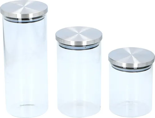 alpina 3er Set Vorratsglas Vorrats Dosen Glas Bonbonglas Frischhaltedosen Gläser Deckel