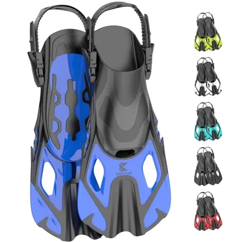 Khroom Schnorchelflossen Gr. 32-47 für Erwachsene & Kinder - Flossen für leichtes Schnorcheln, ergonomische Form für ermüdungsfreies Schwimmen und ideal für die ganze Familie. Perfekt für dein nächstes Abenteuer im Wasser!