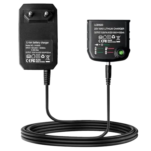 Ladegerät Lithium 18V/20V, 18V Ladegerät für Black und Decker Akku, Ladegerät Kompatibel mit Black & Decker, BL2018 BL2018-XJ BL1518 LBXR20-OPE LBXR20 LB20 LBX20 LBX4020 LB2X4020 LBXR2020-OPE BL1514