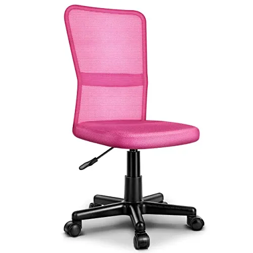 TRESKO Bürostuhl Drehstuhl (Pink) - Ergonomisch und Leicht - Bürostuhl mit stufenloser Höhenverstellung, nur 6,2 kg leicht und in 7 Farben erhältlich. Ideal für Homeoffice und Kinderzimmer, mit atmungsaktiver Polsterung für optimalen Sitzkomfort.