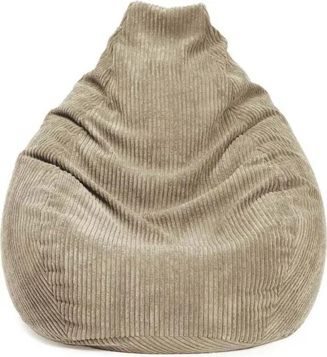 Lumaland Sitzsack GIANT Cord - Bequemer Gaming-Sitzsack mit stabiler Lehne - Sitzsäcke in Beige, ideal für Gaming und Entspannung, mit verdecktem Reißverschluss und trendigem Design für maximalen Komfort.