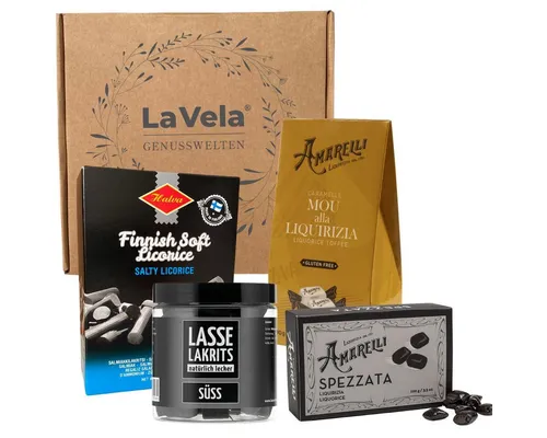 La Vela Lebensmittel-Geschenkset La Vela Genusswelten Lakritz Geschenkset Süßes Salziges Lakritz 555g, (Lakritze, Geschenkset)