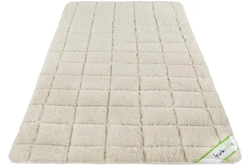 franknatur Unterbett Lammflor mit Merino Schurwolle 90x200 - Matratzentopper aus hochwertigen Naturmaterialien, atmungsaktiv und feuchtigkeitsregulierend für optimalen Schlafkomfort. Ganzjährig nutzbar mit kühlender Sommer- und wärmender Winterseite.