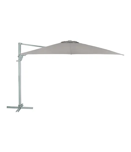 Dehner Sonnenschirm Zypern quadratisch mit Kurbel - Robuster Ampelschirm in Taupe, 360° schwenkbar und kippbar. Ideal für den Garten oder die Terrasse – schützt zuverlässig vor Sonne und sorgt für angenehme Schattenplätze.