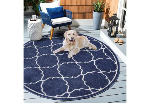 Novel Outdoorteppich Berlin, Blau, Rund in blau von Sanat