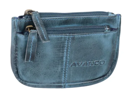 Vintage Leder Schlüsseltasche Schlüsselmäppchen blau - Hochwertige Schlüsseltasche aus echtem Leder, ideal für Unisex-Nutzung. Das kompakte Design bietet Platz für mehrere Schlüssel und sorgt für Ordnung. Ein stilvolles Accessoire in klassischem Blau.