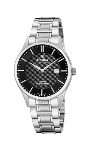 Festina ACERO CLASICO F20067/6 Herrenarmbanduhr - Elegante Herrenarmbanduhr aus Edelstahl mit Saphirglas, ideal für stilbewusste Männer, die Wert auf Qualität und Design legen.