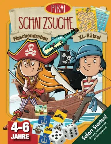 Piraten Schatzsuche Schnitzeljagd 4-6 Jahre: Ein versunkenes Schiffswrack. Ein sagenumwobener Schatz. Löst Rätsel. Lüftet Geheimnisse. Das Abenteuer kann beginnen! (Bravo Schatzsuche)