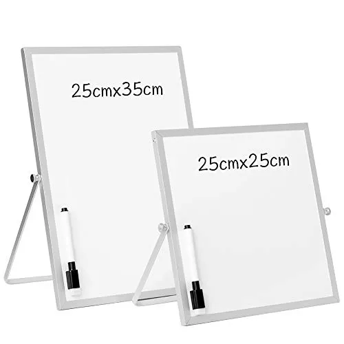 DOEWORKS Kleines Magnetisches Whiteboard, Schreibtisch-Whiteboard, Tragbar Trocken Abwischbar Magnettafel, Erinnerungstafel für Zuhause Schule Büro, 25 x 35 cm