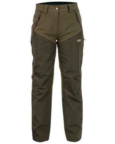 Hart Damen Hose Armotion Class-T Oliv, Größe 44 - Robuste Damenhose mit dornenfesten Verstärkungen, ideal für Outdoor-Aktivitäten. Wasserdicht, winddicht und atmungsaktiv für optimalen Komfort. Ausgestattet mit Ventilationsreißverschlüssen und praktischen Reißverschlusstaschen.