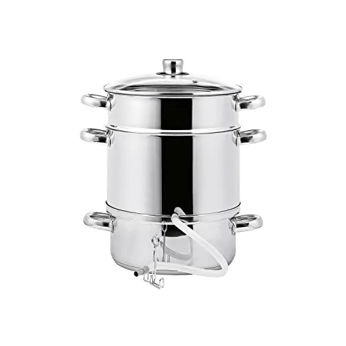 Haushalt International HI 22043 Edelstahl Entsafter 26cm - Edelstahl Entsafter, 26cm Durchmesser, ideal für frische Säfte und gesunde Ernährung.