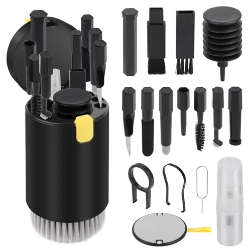 MXTIMWAN 20 in 1 Tastatur Reinigungsset,Handy Reinigungsset,Kopfhörer Reinigungsset,Laptop Reinigungsset,Elektronisches Penlar Reinigungsset,Elektronik-Reinigungsset für Airpods,Handys,Tastatur,Kamera