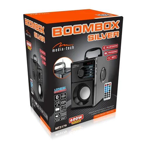 Media-Tech BOOMBOX BT 15 W Tragbarer Stereo-Lautsprecher - Schwarz - Lautsprecher mit 15 W RMS und Bluetooth 5.1, ideal für kabellosen Musikgenuss bis zu 6 Stunden. Inklusive Fernbedienung und USB-C Ladeanschluss für maximale Flexibilität.