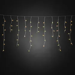 Konstsmide LED Eisregen Lichtervorhang mit weißen Globes - Weihnachtsbeleuchtung mit 200 bernsteinfarbenen Dioden, IP44 für den Außenbereich und transparentem Kabel – schafft eine magische Winteratmosphäre!