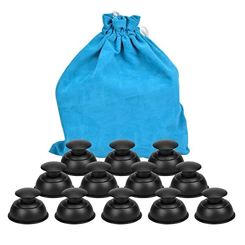 Hydream Silikon Schröpfen Cups, Anti Cellulite Massage Cups Cupping Set Therapie Set Vacuum Tassen Schröpfgläser Body Saugnäpfe Vakuum Massagegerät für Anti Aging, Muskel Entspannung (12PCS/Schwarz)