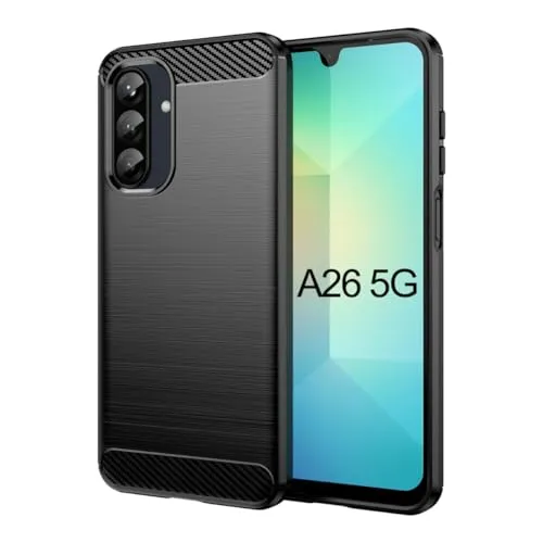 Carbon Handyhülle kompatibel mit Samsung Galaxy A26 | Smartphone Case aus TPU-Silikon | Schwarz