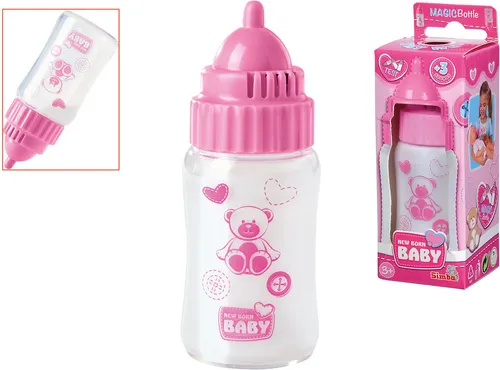 Simba 105560009 - New Born Baby Magisches Milchfläschchen mit Sound, Milchflasche mit verschwindender Milch, 3 Baby Sounds, 13cm, Für Kinder ab 3 Jahren