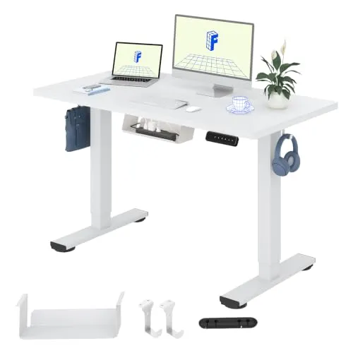 FLEXISPOT Höhenverstellbarer Schreibtisch Basic 120x60cm in weiß von FlexiSpot
