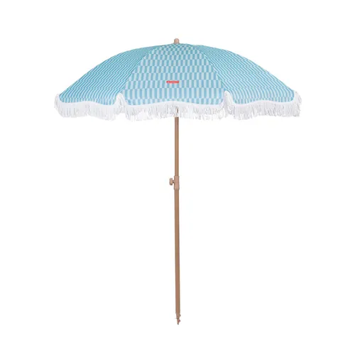 Sonnenschirm Strand Polyester 210x180cm Blau in blau von Flamingueo