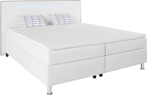 COLLECTION AB Boxspringbett London, inklusive Topper und Kissen, mit LED-Beleuchtung, Boxspringbett erhältlich in 90cmx200cm, 140cmx200cm & 180cmx200cm