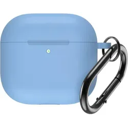 Silikonhülle kompatibel mit Airpods 4 mit Karabinerhaken Blau - Blau