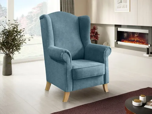 Beautysofa Ohrensessel LEONARDO - Stilvoller Wohnzimmersessel - Eleganter Ohrensessel mit innovativen Stoffen, die Flüssigkeiten abweisen. Ideal für gemütliche Fernsehabende oder als stilvolles Möbelstück im Wohnbereich.